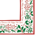 Picture of Jolly Holly Christmas Napkins 3Ply 40 X 40cm x 600